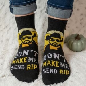 Yellowstone Rip Wheeler crew socks  "Don't Make Me Send RIP